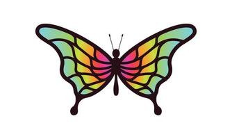 belle couleur papillon logo vector art illustration