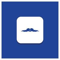 bouton rond bleu pour moustache. branché. movember. Masculin. icône de glyphe hommes vecteur