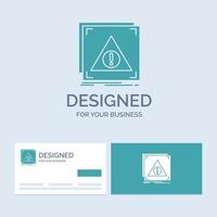 Erreur. application. refusé. serveur. symbole d'icône de glyphe de logo d'entreprise d'alerte pour votre entreprise. cartes de visite turquoise avec modèle de logo de marque. vecteur