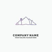 colline. paysage. la nature. Montagne. modèle de logo d'entreprise violet de scène. place pour le slogan vecteur