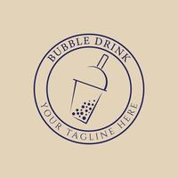 logo, icône et symbole d'art de la ligne de boisson à bulles, avec illustration vectorielle emblème vecteur