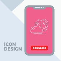 réflexion. Créatif. idée. innovation. icône de ligne d'inspiration dans le mobile pour la page de téléchargement vecteur