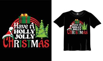 avoir un modèle de conception de t-shirt de noël houx jolly pour la fête de noël. bon pour les cartes de vœux, les t-shirts, les tasses et les cadeaux. pour hommes, femmes et vêtements pour bébés vecteur