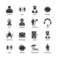 ensemble d'icônes vectorielles de personnes, collection de symboles solides modernes, pack de pictogrammes de style rempli. signes, illustration de logo.