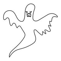 silhouette de visage de fantôme d'halloween dans un style abstrait vecteur