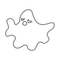 silhouette de visage de fantôme d'halloween dans un style abstrait vecteur