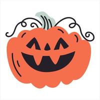 citrouille de style doodle pour halloween. élément de vecteur plat pour décor de vacances isolé sur fond blanc