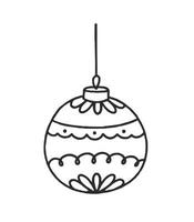 Sapin de Noël jouet ballon vector illustration doodle isolé sur fond blanc concept de Noël