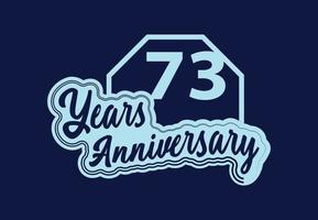 Conception du logo et de l'autocollant du 73e anniversaire vecteur