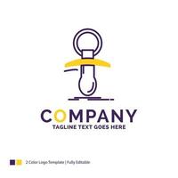 création de logo de nom d'entreprise pour bébé. factice. débutant. téton. novice. conception de nom de marque violet et jaune avec place pour le slogan. modèle de logo créatif pour petites et grandes entreprises. vecteur