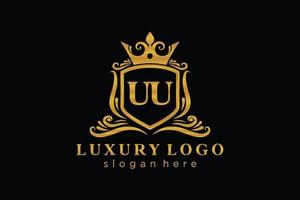 modèle initial de logo de luxe royal de lettre uu dans l'art vectoriel pour le restaurant, la royauté, la boutique, le café, l'hôtel, l'héraldique, les bijoux, la mode et d'autres illustrations vectorielles.