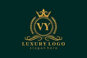 modèle de logo de luxe royal de lettre initiale vy dans l'art vectoriel pour le restaurant, la royauté, la boutique, le café, l'hôtel, l'héraldique, les bijoux, la mode et d'autres illustrations vectorielles.