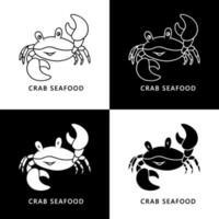 illustration de vecteur de dessin animé de crabe. logo de mascotte de fruits de mer. caractère d'icône d'animal de l'océan