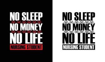 conception de t-shirt de citation d'infirmière, typographie vecteur