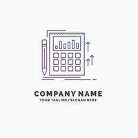 comptabilité. Audit. bancaire. calcul. modèle de logo d'entreprise violet calculatrice. place pour le slogan vecteur