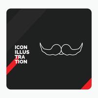 fond de présentation créative rouge et noir pour la moustache. branché. movember. Masculin. icône de ligne hommes vecteur