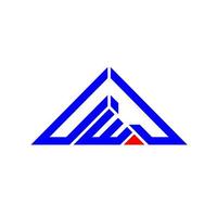 conception créative du logo de lettre uwj avec graphique vectoriel, logo uwj simple et moderne en forme de triangle. vecteur