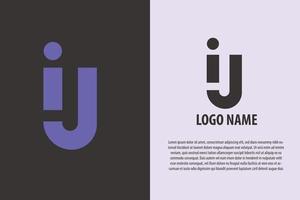 logo de lettre ij, illustration vectorielle de logo conviviale, simple et luxueuse. vecteur