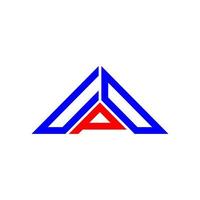 conception créative du logo lettre upd avec graphique vectoriel, logo upd simple et moderne en forme de triangle. vecteur