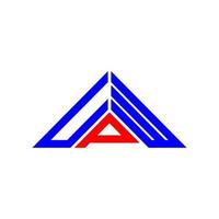 conception créative du logo lettre upw avec graphique vectoriel, logo upw simple et moderne en forme de triangle. vecteur
