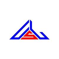 conception créative du logo usl letter avec graphique vectoriel, logo usl simple et moderne en forme de triangle. vecteur