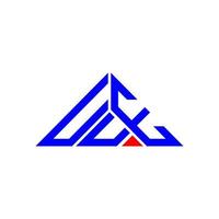 conception créative du logo de lettre uue avec graphique vectoriel, logo uue simple et moderne en forme de triangle. vecteur