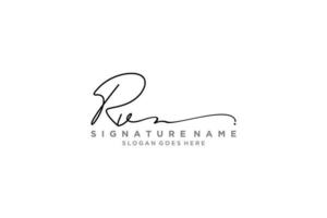 initial rv lettre signature logo modèle design élégant logo signe symbole modèle vecteur icône