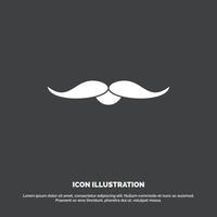 moustache. branché. movember. Masculin. icône des hommes. symbole de vecteur de glyphe pour ui et ux. site web ou application mobile