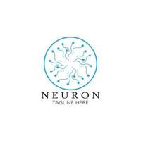 logo de neurone ou création de logo de cellule nerveuse, icône de modèle d'illustration de logo de molécule avec concept vectoriel