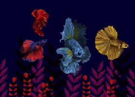 poisson vecteur art 3d coloré