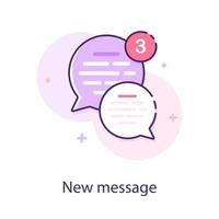 icône de vecteur de bulles de message de chat, illustration vectorielle d'icône de conception plate