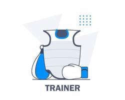 entraîneur et équipement, illustration vectorielle d'icône de conception plate vecteur