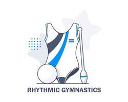 vêtements et équipements de gymnastique, illustration vectorielle d'icône de conception plate vecteur