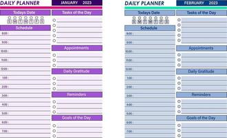 modèle de vecteur de planificateur mensuel quotidien