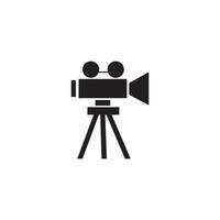 logo d'icône de film et d'appareil photo, illustration de conception vectorielle vecteur