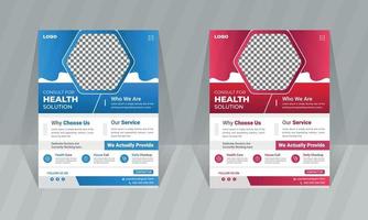 modèle de conception de flyer de service de santé médical professionnel mise en page de couverture de brochure de pharmacie présentation de clinique dentaire affiche de vecteur de taille a4