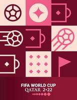 affiche géométrique football doha qatar 2022 créatif. arrière-plan du modèle de flyer web football vecteur