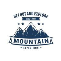 icône d'expédition en montagne, tourisme d'alpinisme vecteur