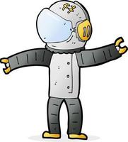 astronaute de dessin animé de personnage de doodle vecteur