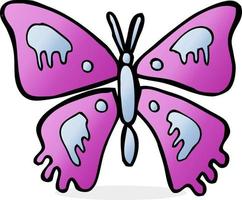 papillon de dessin animé de griffonnage vecteur