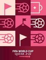 affiche géométrique football doha qatar 2022 créatif. arrière-plan du modèle de flyer web football vecteur