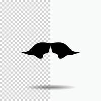 moustache. branché. movember. Masculin. icône de glyphe hommes sur fond transparent. icône noire vecteur