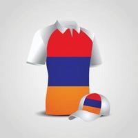 chemise et chapeau drapeau arménien vecteur