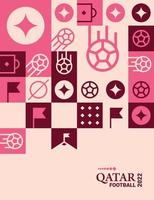 affiche géométrique football doha qatar 2022 créatif. arrière-plan du modèle de flyer web football vecteur