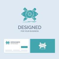 motif. designer. illustration. esquisser. symbole d'icône de glyphe de logo d'entreprise d'outils pour votre entreprise. cartes de visite turquoise avec modèle de logo de marque. vecteur