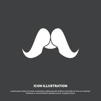 moustache. branché. movember. Masculin. icône des hommes. symbole de vecteur de glyphe pour ui et ux. site web ou application mobile