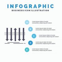 La Flèche. Entreprise. distinction. vers l'avant. modèle d'infographie d'individualité pour le site Web et la présentation. icône grise de glyphe avec illustration vectorielle de style infographique bleu. vecteur