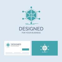 Les données. aider. Info. informations. symbole d'icône de glyphe de logo d'entreprise de ressources pour votre entreprise. cartes de visite turquoise avec modèle de logo de marque. vecteur