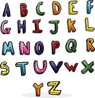 alphabet de dessin animé de griffonnage vecteur