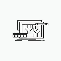 architecture. plan. circuit. motif. icône de la ligne d'ingénierie. illustration vectorielle isolée vecteur